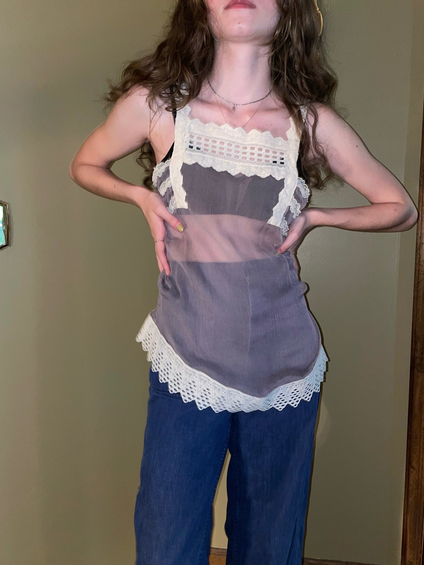 Sheer Lilac Slip Blouse