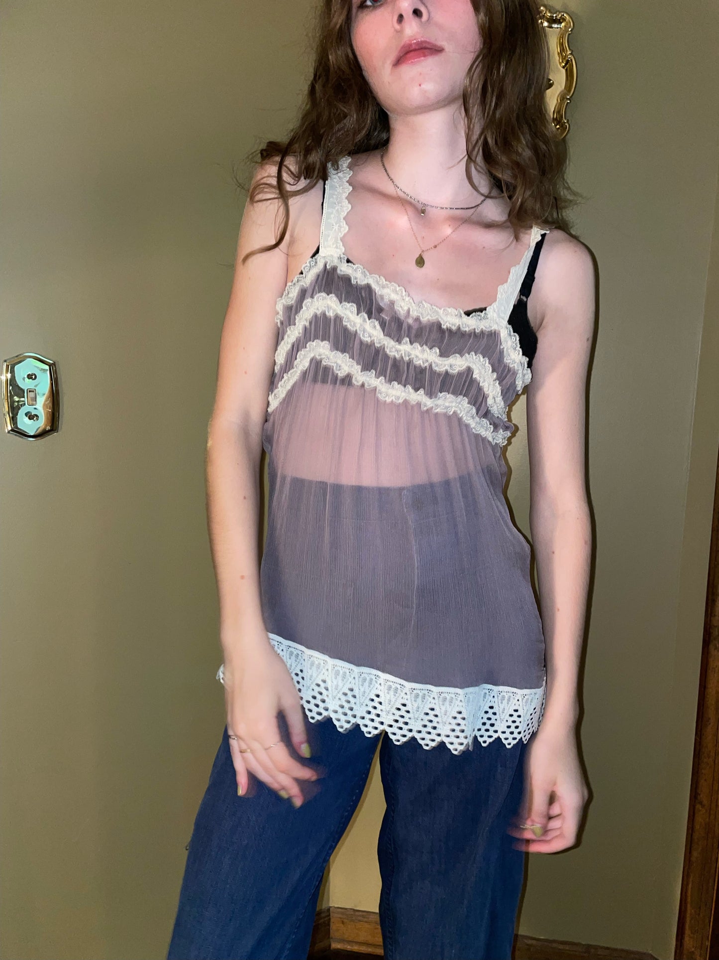 Sheer Lilac Slip Blouse