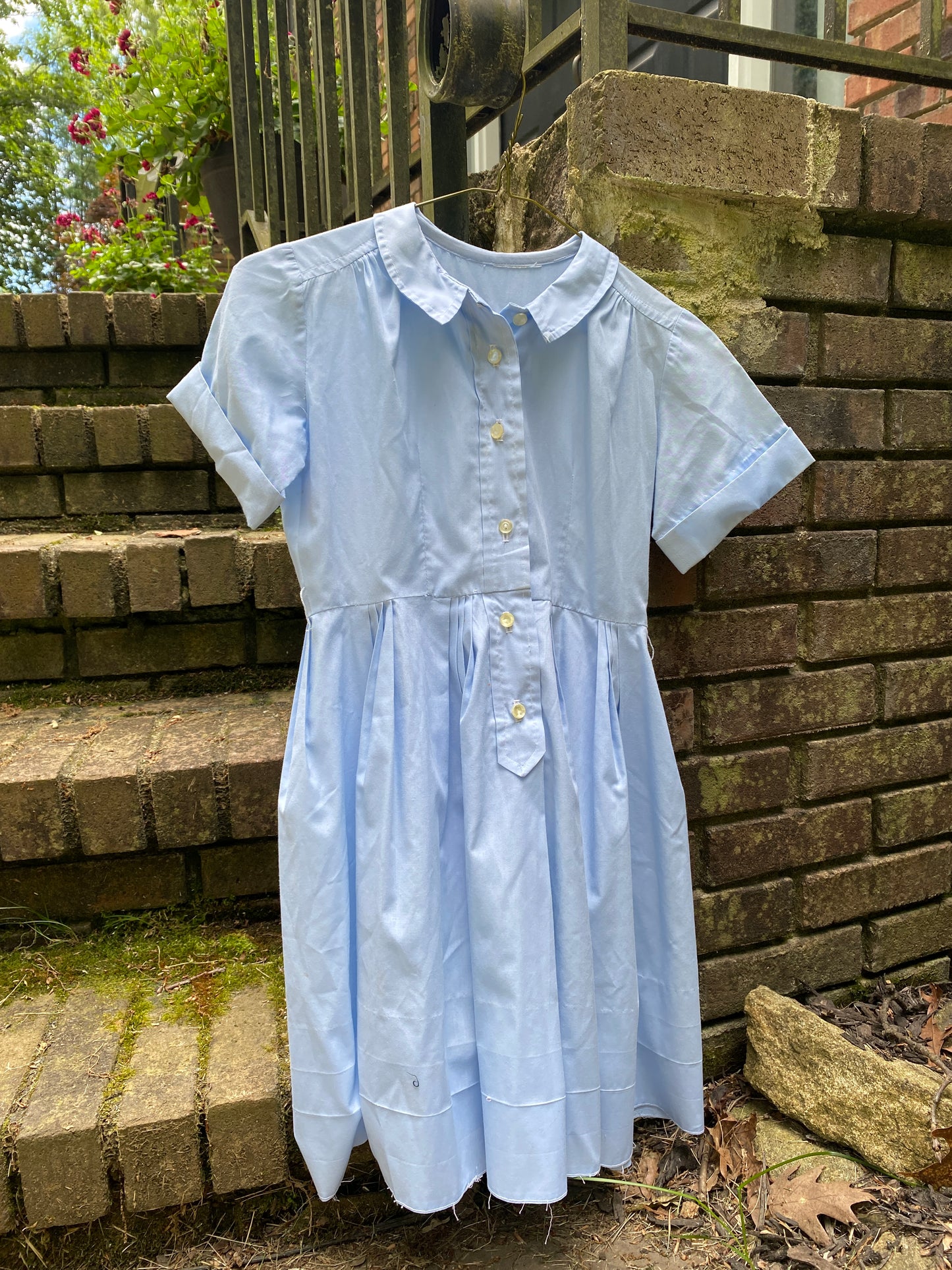 Blue Button Down Babydoll Dress