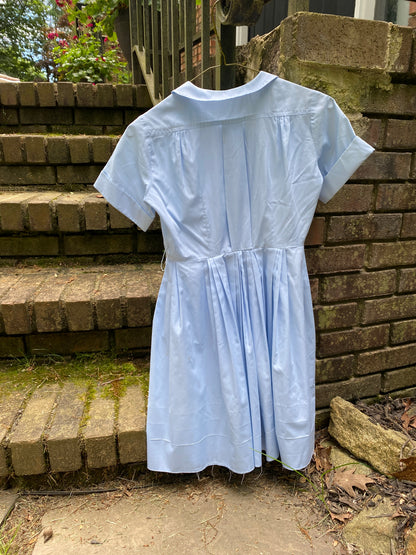 Blue Button Down Babydoll Dress