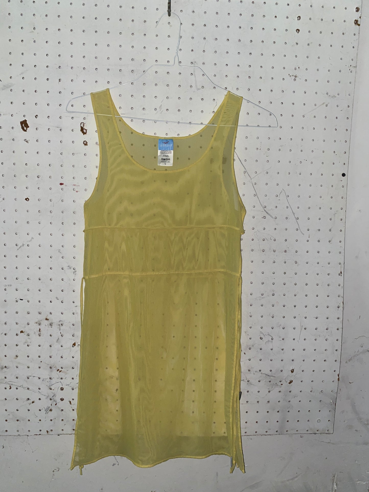 Yellow Mesh Swim Coverup Dress