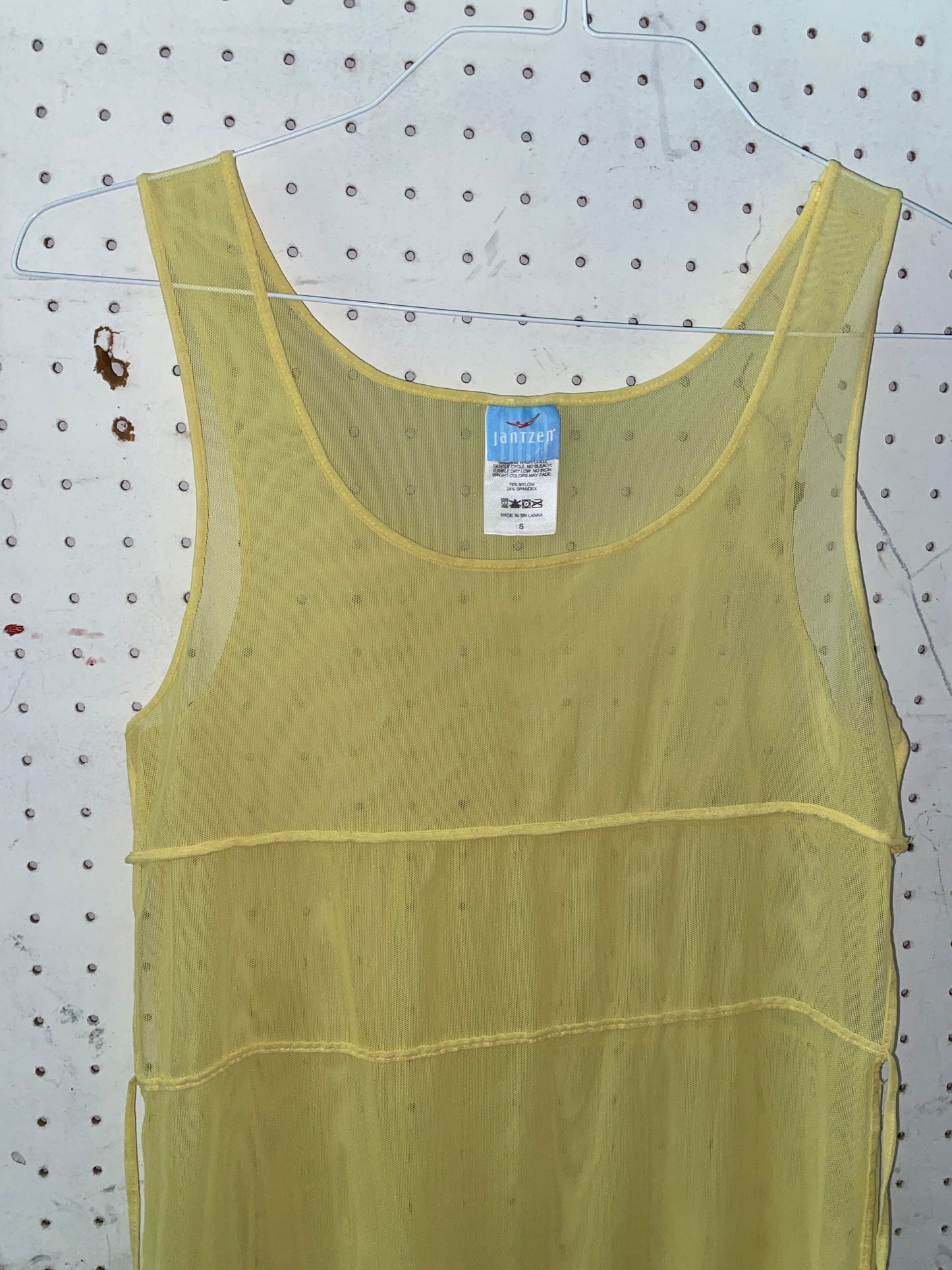 Yellow Mesh Swim Coverup Dress