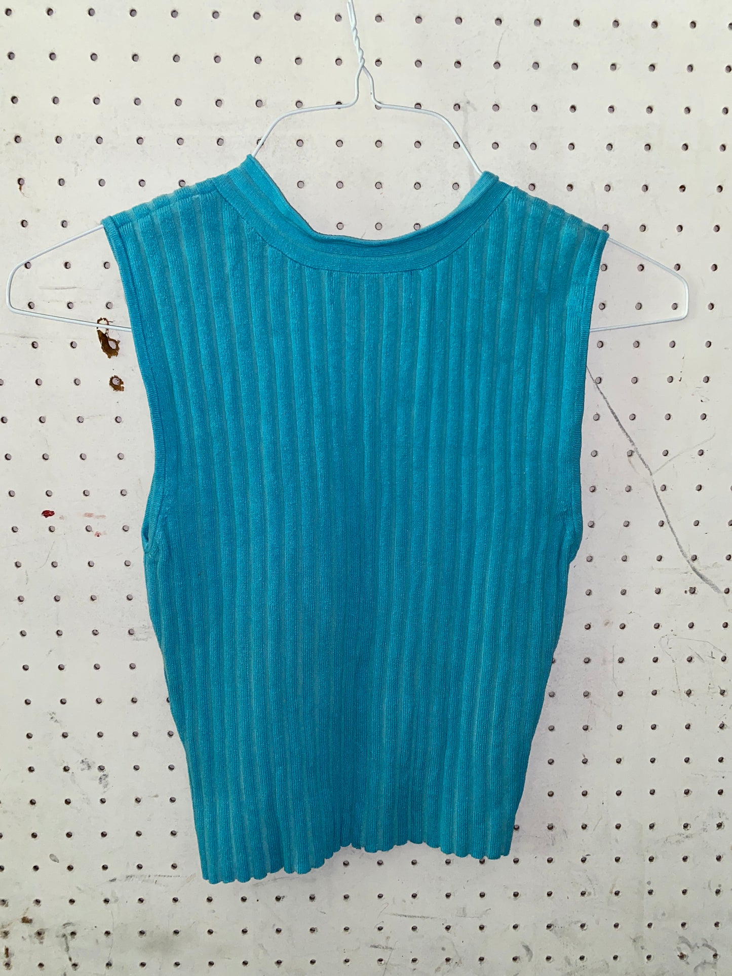 Turquoise Cut-Out Knit Tank