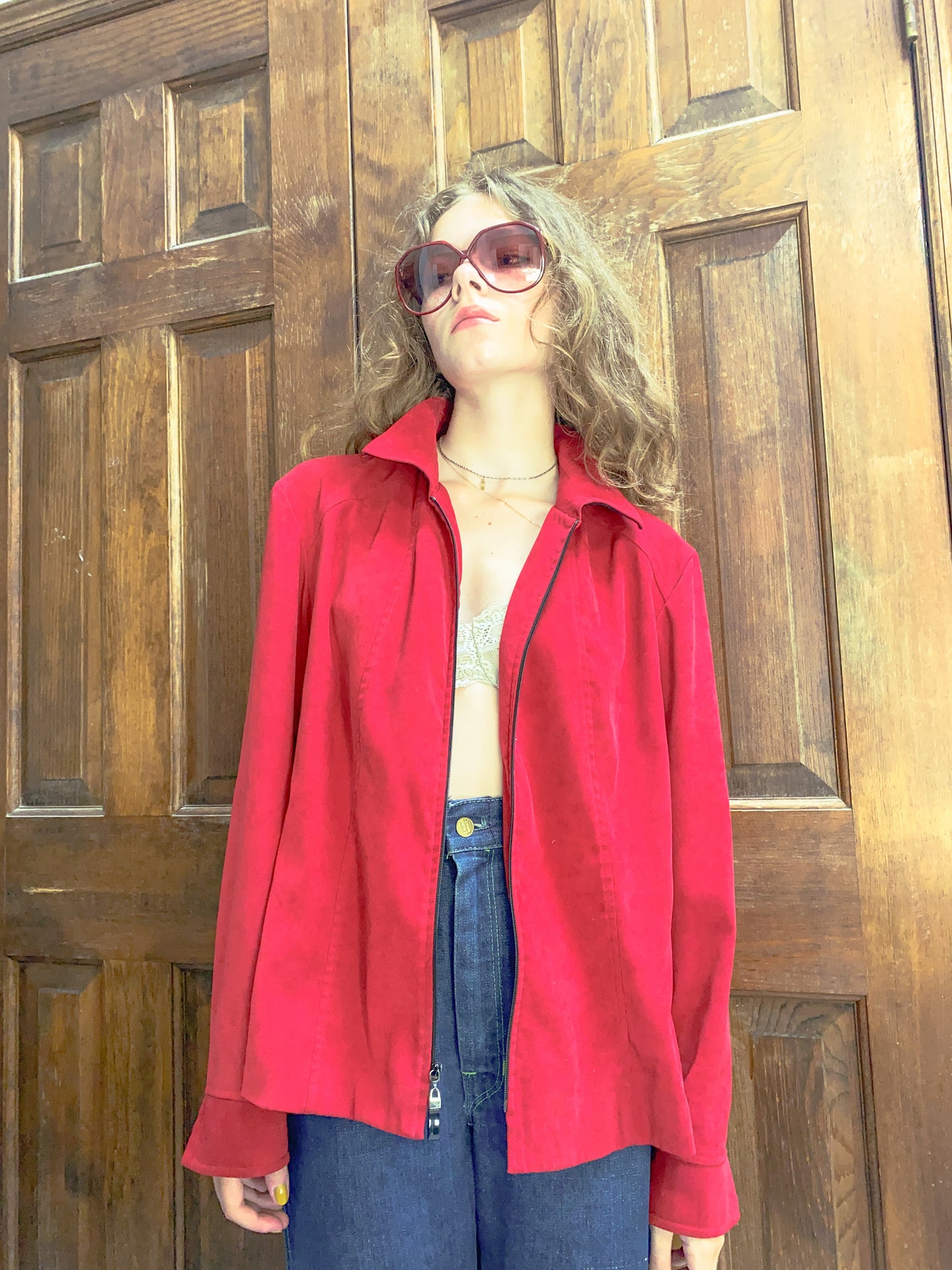 New Romantic Red Suede Jacket