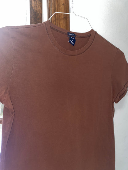 Stretchy Short Sleeve Brown Tee