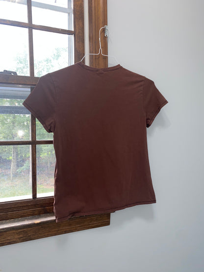 Stretchy Short Sleeve Brown Tee