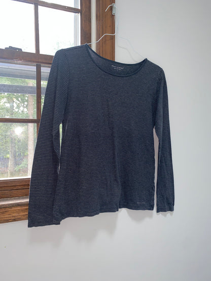 Grey Striped Long Sleeve Top