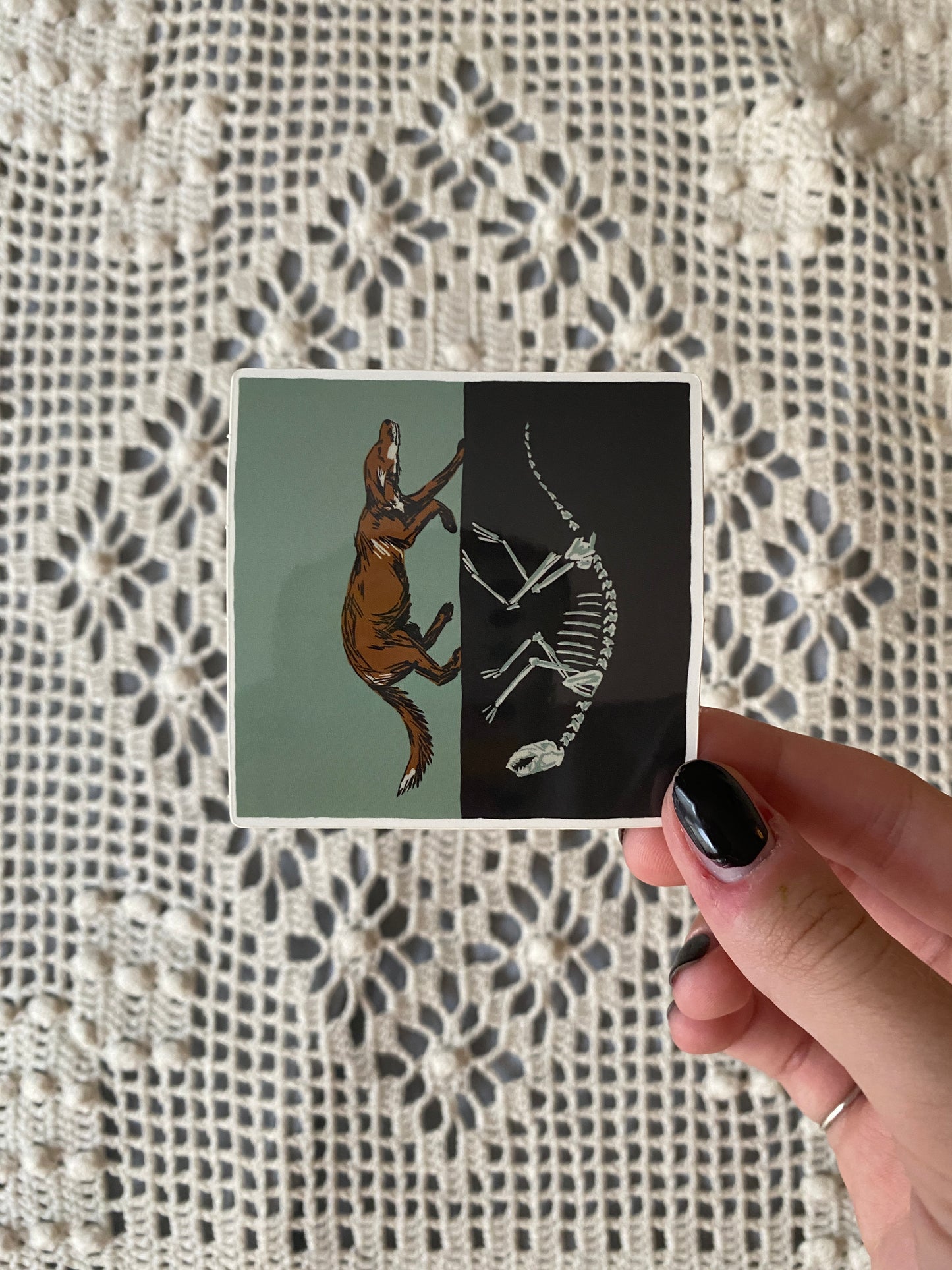 Mirrored Foxes Sticker