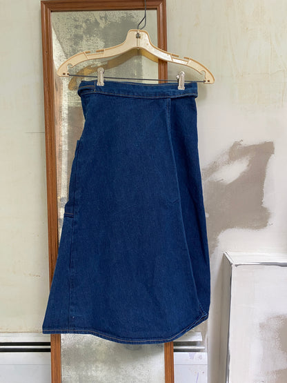 Denim Wrap Midi Skirt