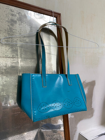 Turquoise Laser Cut Purse