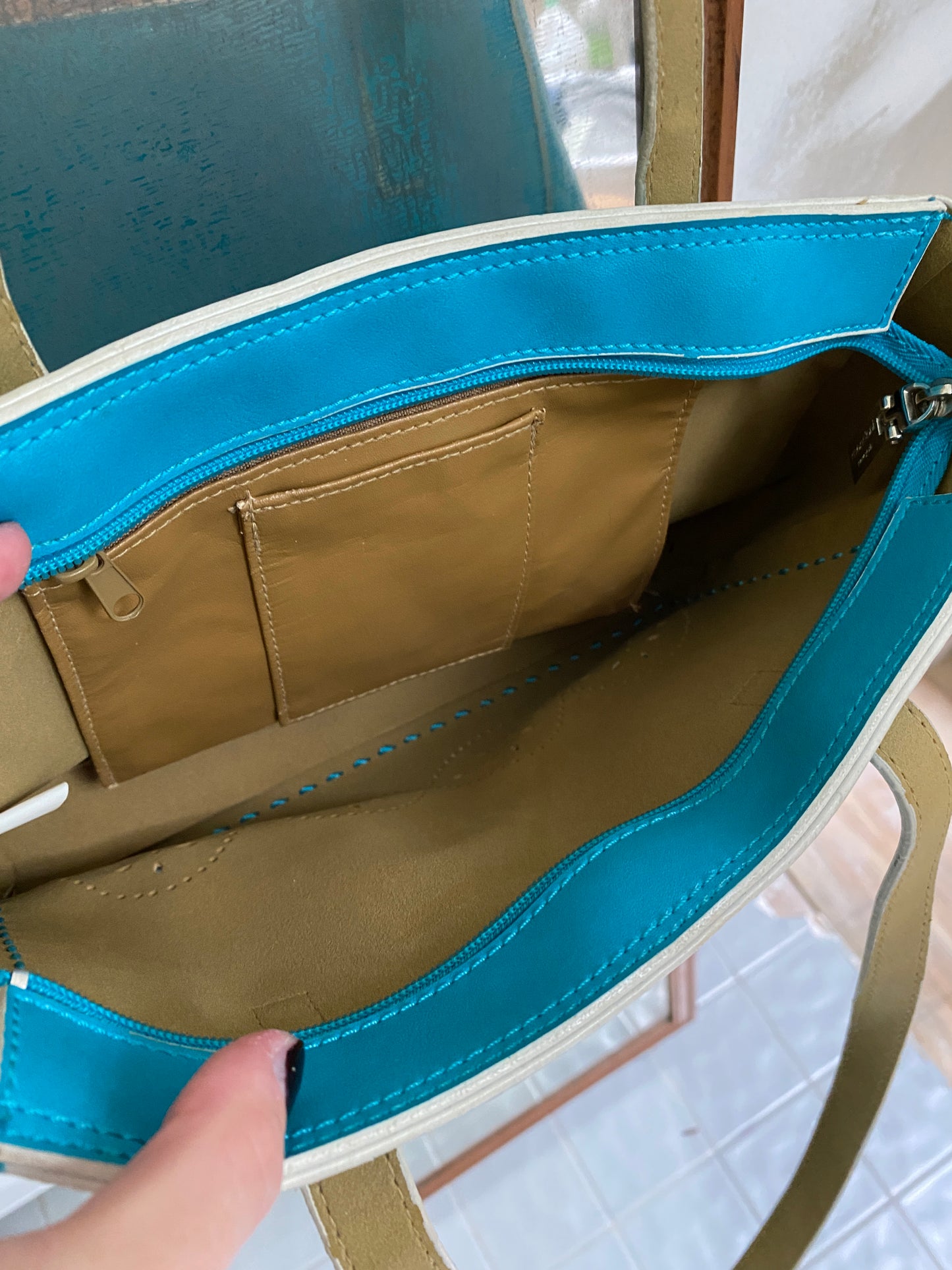 Turquoise Laser Cut Purse