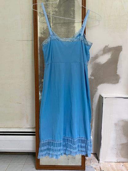 Blue Lacy Slip Dress