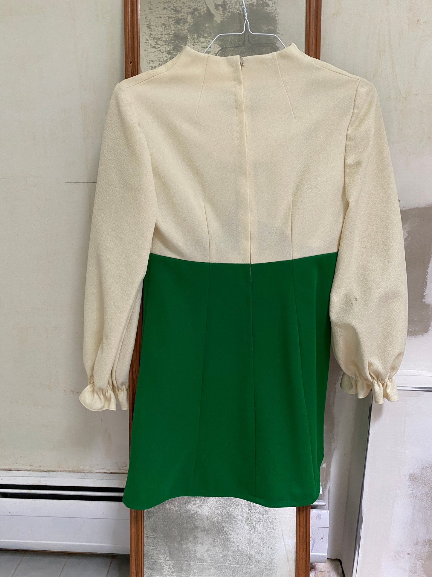 Handmade Green Puff Sleeve Dress