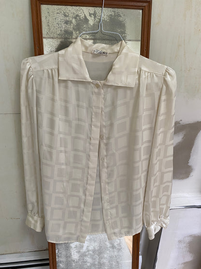 Silky Square Brocade Button Down