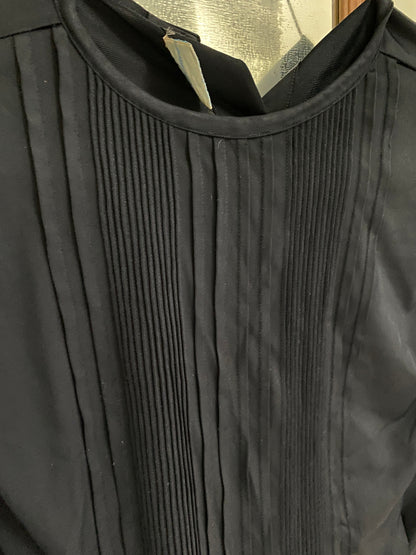 Black Silky Pleated Blouse