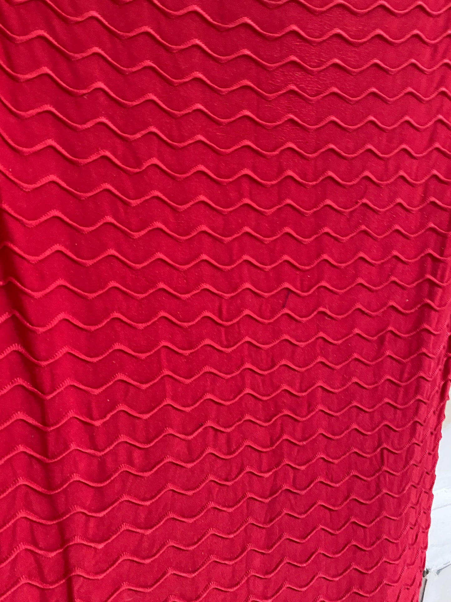 Red Zigzag Boat Neck Top