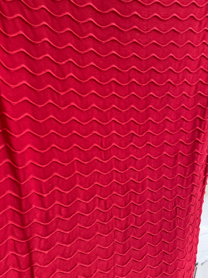 Red Zigzag Boat Neck Top