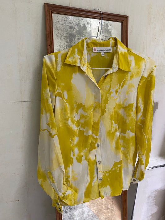 Yellow Watercolor Button Down