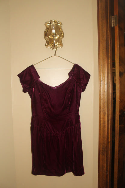 Lush Burgundy Velvet Dress