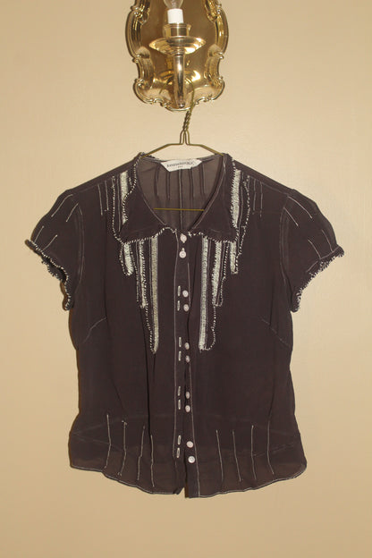 Edwardian-Esque Contrast-Stitched Blouse