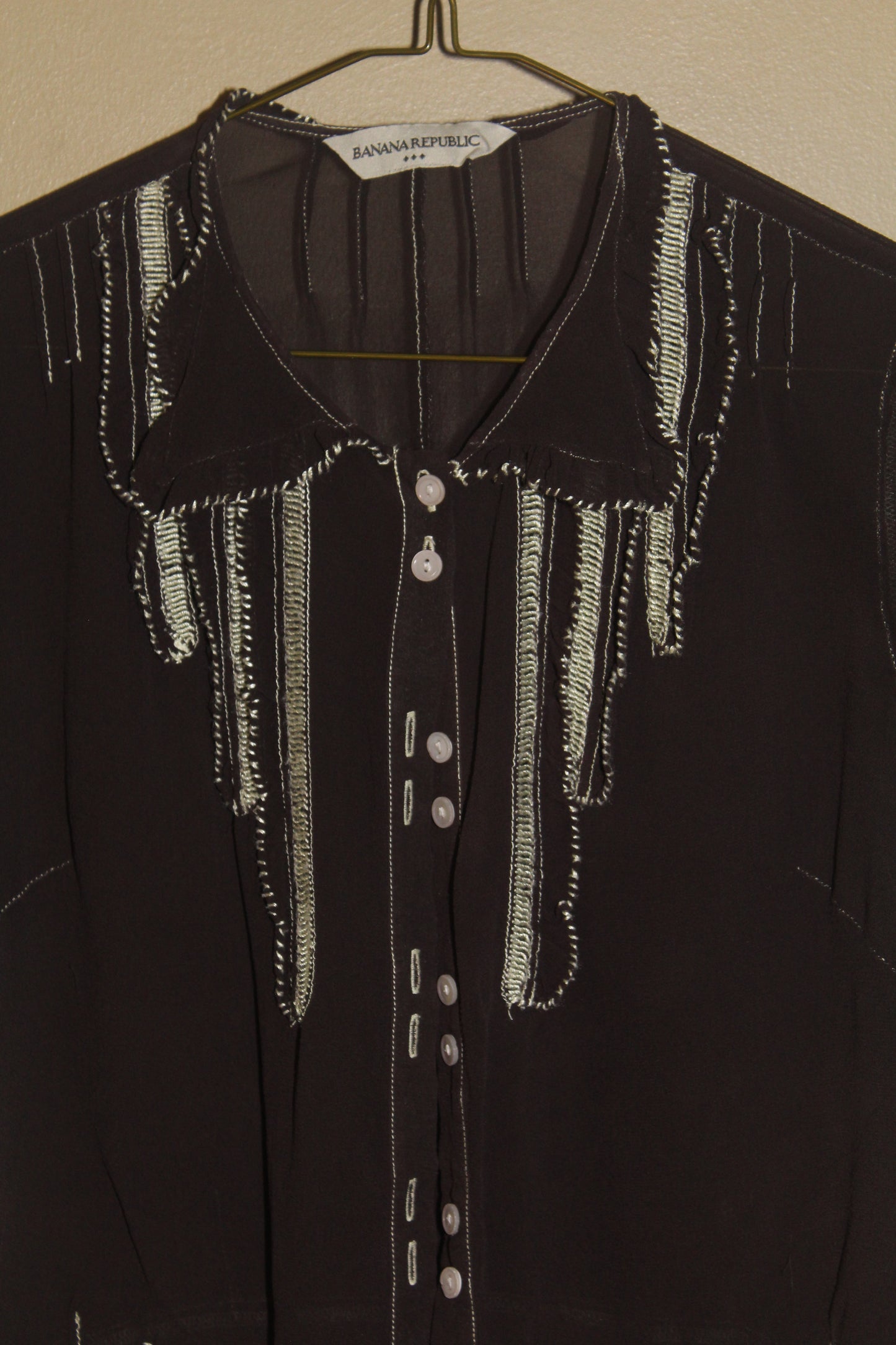 Edwardian-Esque Contrast-Stitched Blouse