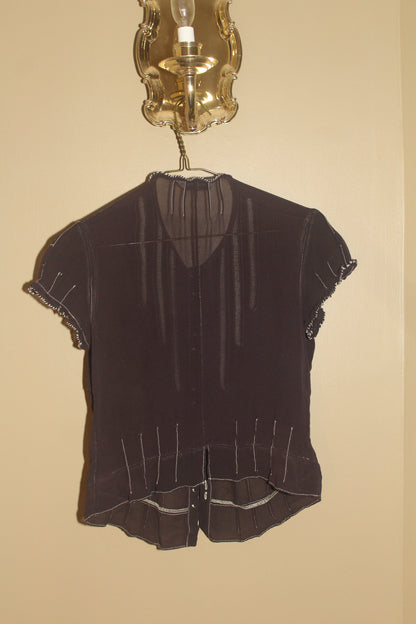 Edwardian-Esque Contrast-Stitched Blouse