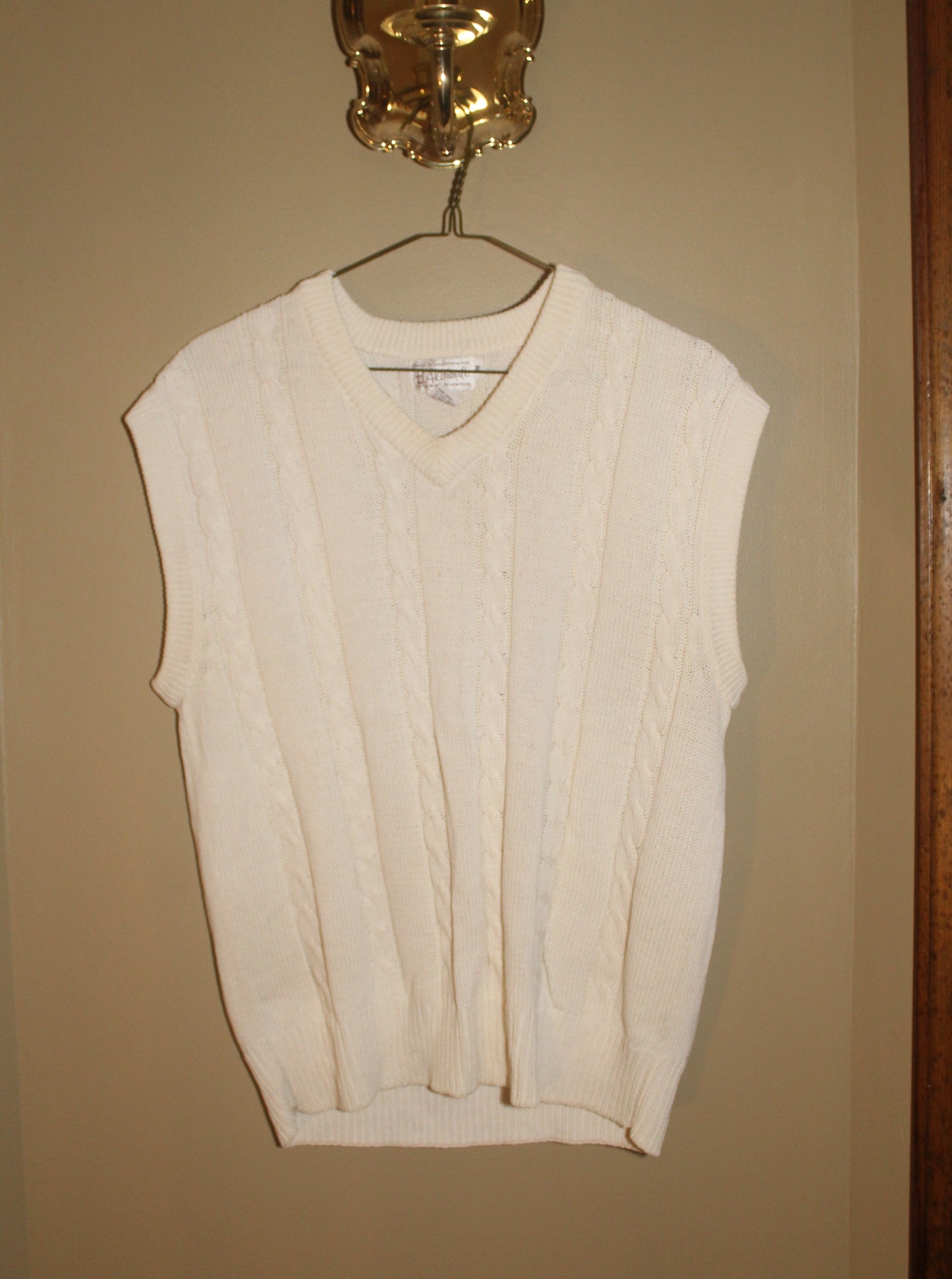 Cream Knit Sweater Vest